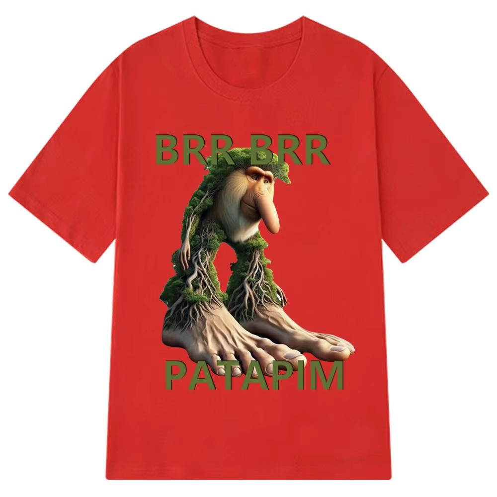 Brr Brr Patapim T Shirt Funny Italian Brainrot Meme Graphic Men Women Tshirt Summer Short Sleeve Cotton Tees Casual Oversize Top
