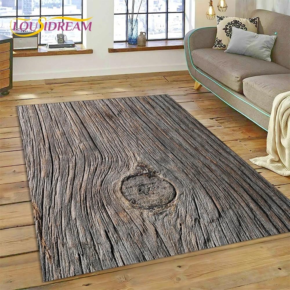 Color 3D Wood Grain Lines Carpet Rug for Bedroom Living Room Home Sofa Decoration,Children Game Large Decor Floor Mat Non-slip