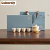 HOYIHM Color Glazed Tea Set Complete Set Luxury Gaiwan Beautiful Tea Cup Tea Ceremony Set Teapot And Tea Cup Set Cafes Ornaments