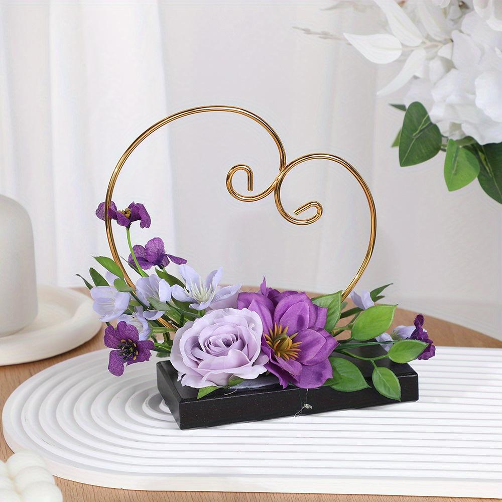 1Pc Nordic Artificial Flower Iron Storage Ornaments Retro Love Ring Rack