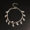 Fashion simple trend alloy women's handmade double-layer round bead leaf anklet