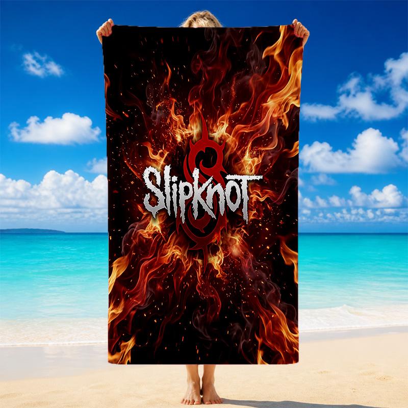 Slipknot Druck Mikrofaser Strandtuch Sand?Leichtes, widerstandsfähiges Handtuch für Schwimmen, Outdoor und Reisen