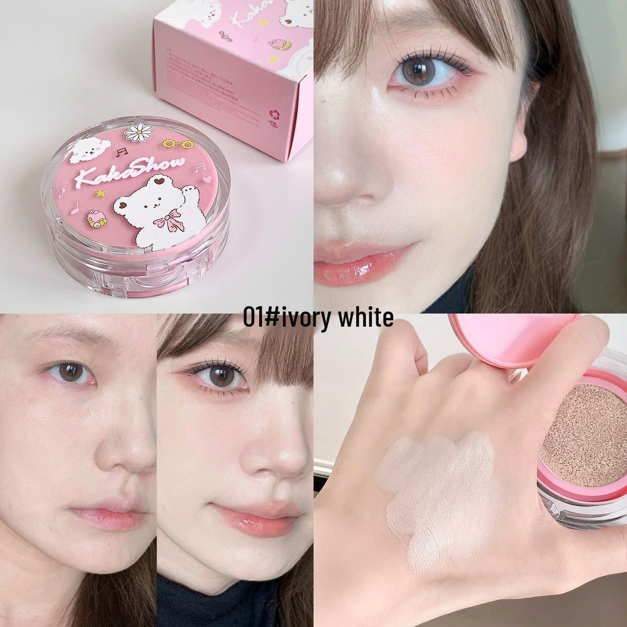 Kakashow Мультяшная подушечка с мишкой BB-крем: Стойкая, Водостойкая, Не скатывающаяся, Кремовая полупрозрачная отделка