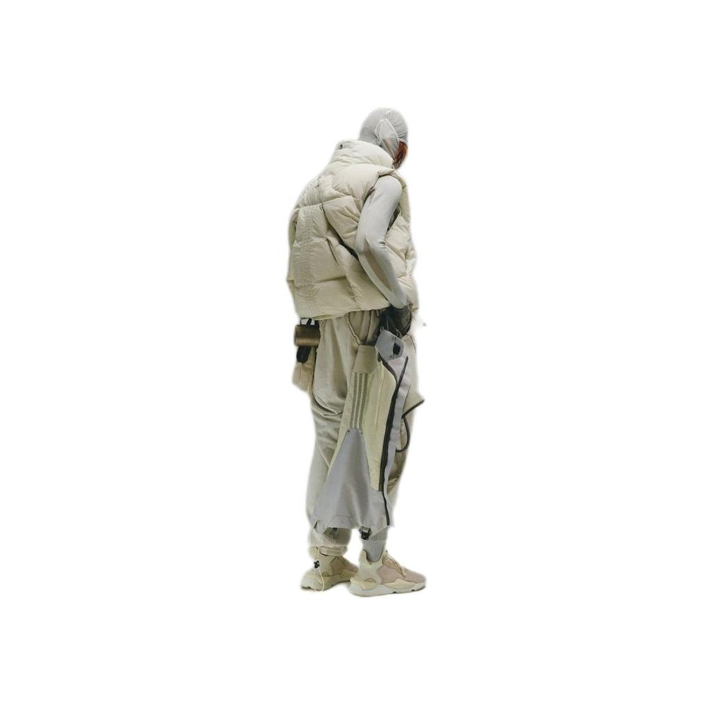 Adidas Originals X Hamcus Collaboration FW23 Solid Color Quilted Logo Drawstring Zipper Down Vest Unisex Vests White IU4839