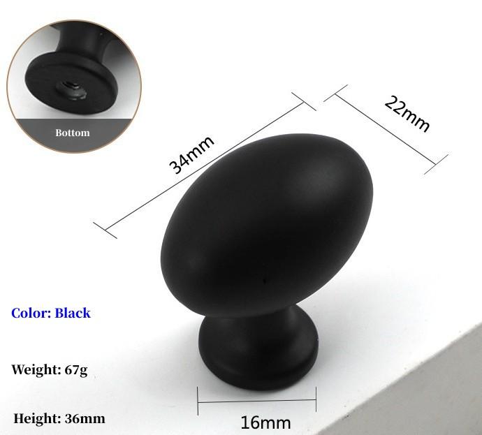 Poignées de Meuble Ovales en Alliage de Zinc à Trou Unique Disponibles en Plusieurs Couleurs Adaptées aux Poignées d'Armoire de Cuisine et aux Boutons de Tiroir