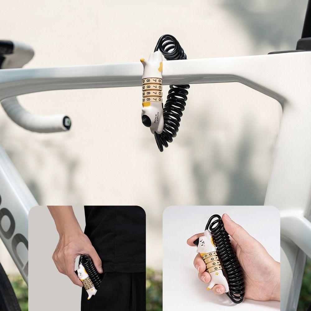 Anti Theft Cycling Lock Telescopic Steel Cable Bike Security Lock Helmet Protection
