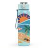 1PC Sunset Beach Palm Tropical Scenery Print 750ml Color Plastic Sports Water Bottle Leakproof Flip Straw Lid Suitable for Sports Office Home Use