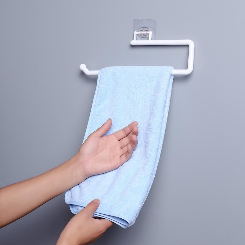Punch-Free Kitchen Paper Towel & Toilet Paper Holder - Wall-Mounted Rack