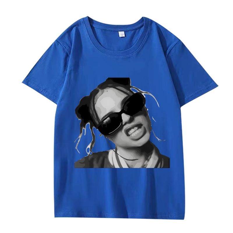 Monochrome Attitude Bad Girl Essential T Shirt Men Women Oversized 100% Cotton Short Sleeve Summer Print Unisextops