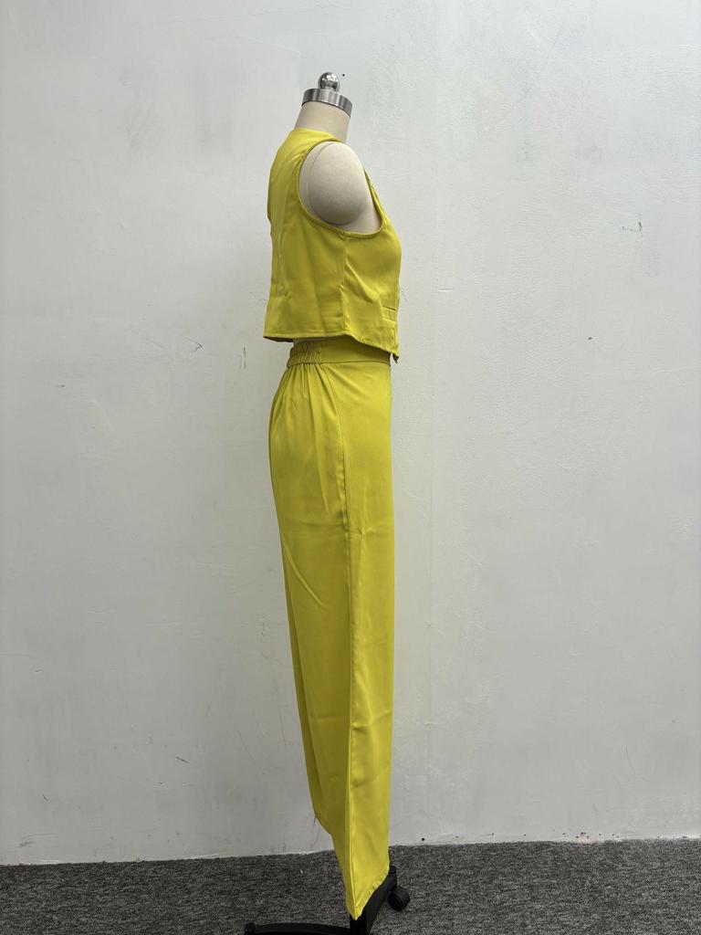 Skladem 2024 Letní Dámský High-Endový Ležérní Dvoudílný Set: Evropský a americký styl dlouhé kalhoty