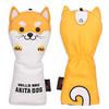 Golf Headcover Head Cover for Driver DR 440cc 460cc Coverfor Wood FWutility UT Moe Akita Inu Sold Individually As 1 pieceSet of 3 Yellow (for Driver