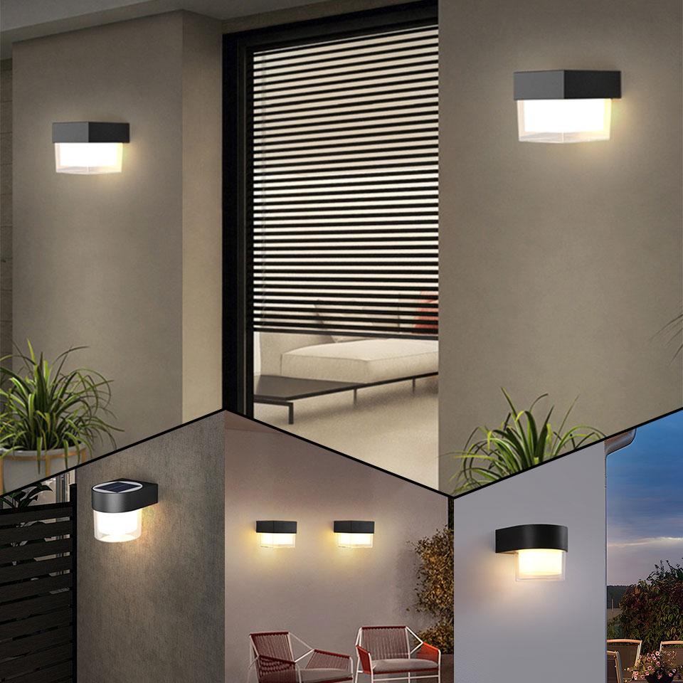 Solar LED Wall Lights Outdoor Solar Lamp Solar Powered Sunlight Street Light Garden Courtyard Waterproof Wall Light