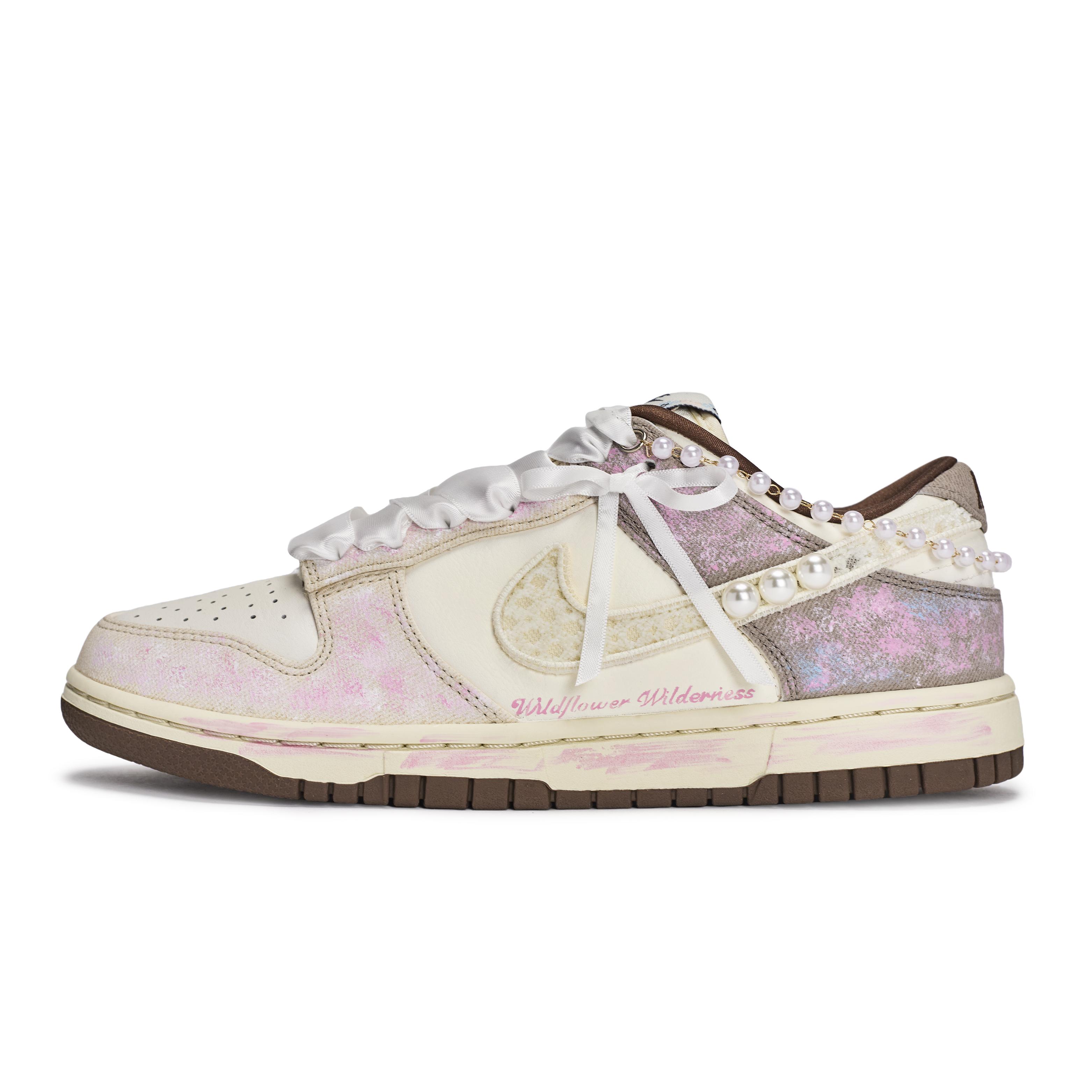 

Nike Dunk REGO Hot Dog, Wild Flower Garden Low top Skateboard Shoes Women s Beige Pink Purple IH7353-010(Team1189-) 36