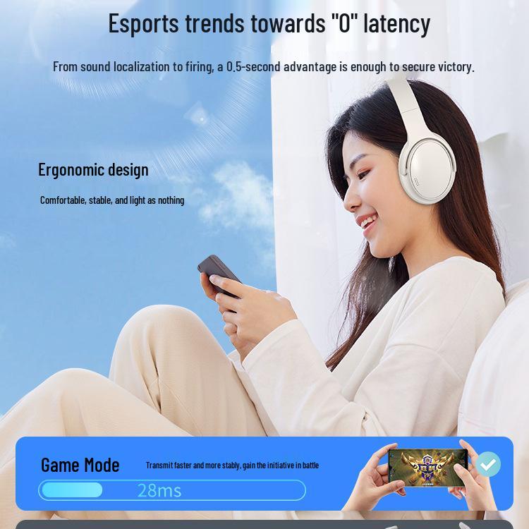 Kabellose Over-Ear Bluetooth-Kopfhörer mit 200 Stunden Akkulaufzeit, Geräuschunterdrückung und Gaming-Funktionen für Sport, Mobiltelefon und Computer