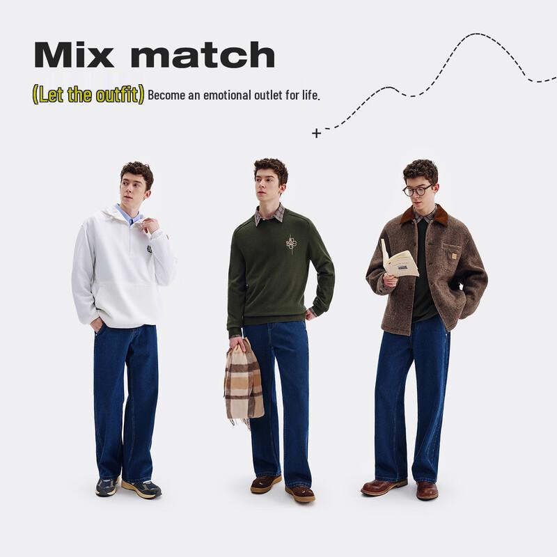 NVG·YOUNG Men's Cotton Loose Straight Jeans