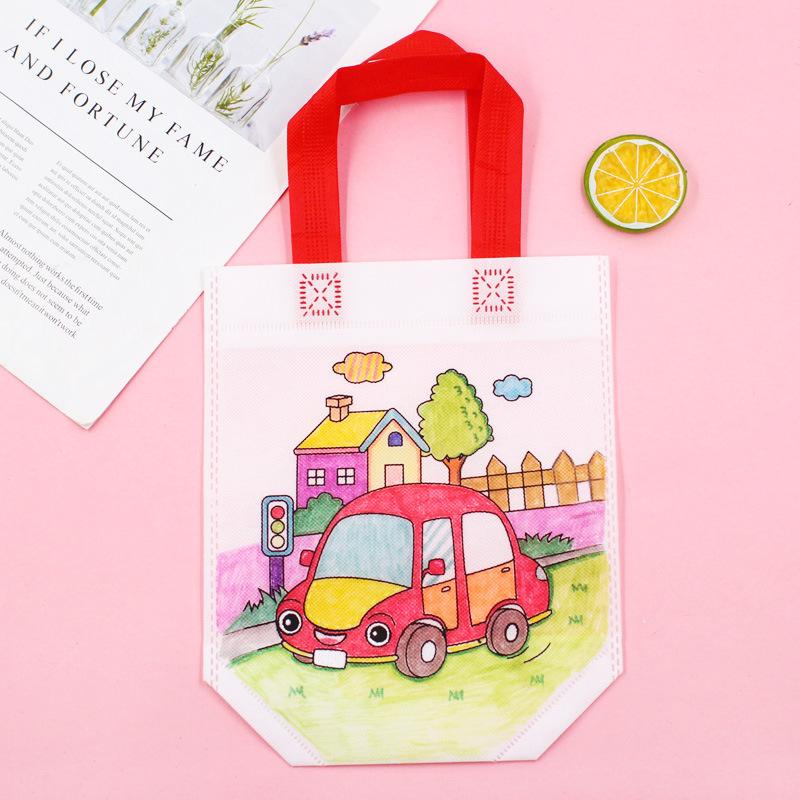 Non-Woven Graffiti Bag Diy Garbage Sorting Bag Children'S Hand-Painted Production Coloring Painting Handbag Material