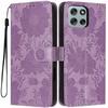 Wallet Case for Moto G56 5G - Leather/PU, Purple, With Lanyard