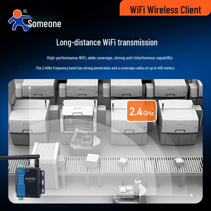 USR-W610S Industrial WiFi Serial Server & Modbus Gateway