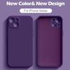 Rundumschutz Hülle Dunkelviolett Für iPhone 16 Flüssigsilikon Handyhülle 11 12 13 14 15 Pro Max Mini X XS XR 7 8 14 15 16 Plus