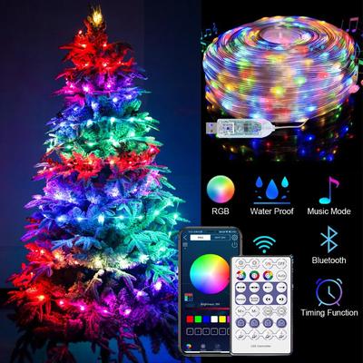 Natale USB Strip Light Ghirlanda Albero di Natale Luce Ornamenti Buon Natale Decor per la casa 2023 Navidad Kerst Regalo di Capodanno 2024