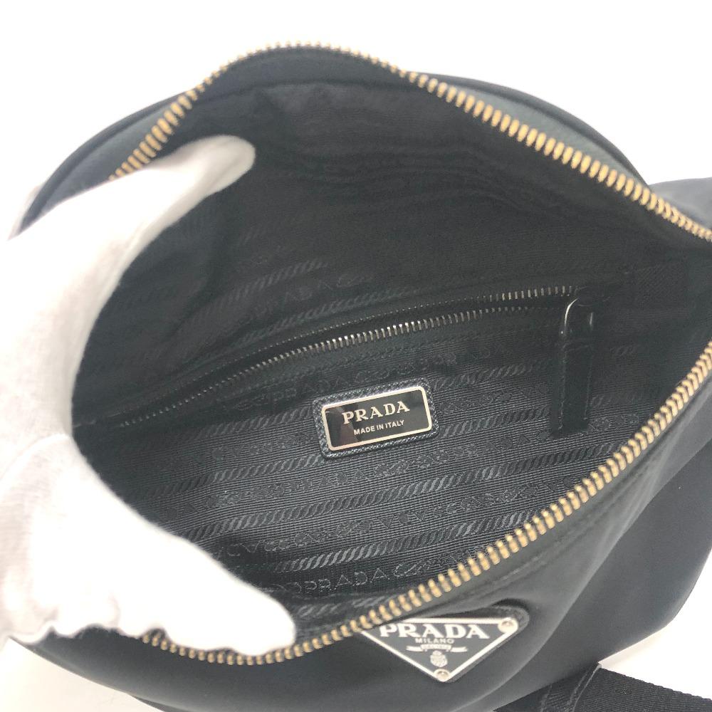 PRADA VL033 triangle plate Waist Pouch Bag body bag Nylon Black