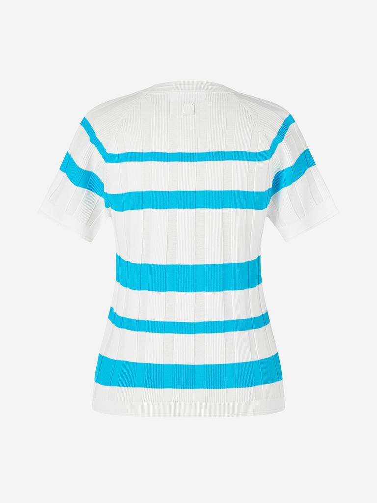 Road Roar Striped Ribbed Round Knit Blue