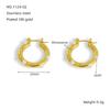 European American Style Stainless Steel Hoop Earrings Natural Stone Inlaid Pearl Zircon Women's Jewelry