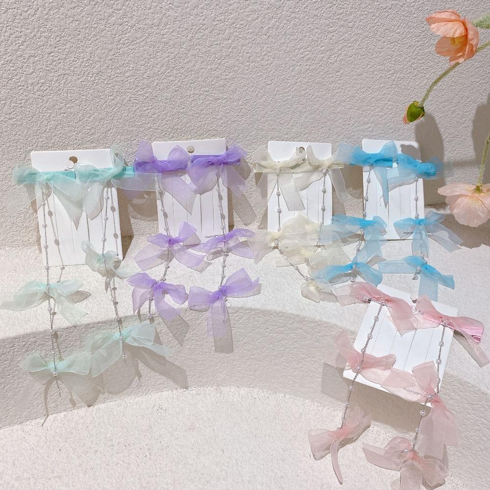 

Пара длинных ленточных заколок для волос, заколки для волос с жемчугом, новые аксессуары для волос для девочек