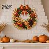 Elegant Holiday Ornament Fall Pumpkin Sunflower Wreath Hanging Decor, Acrylic Hand Painted Festive Party Decoration Window Ornament, Thanksgiving