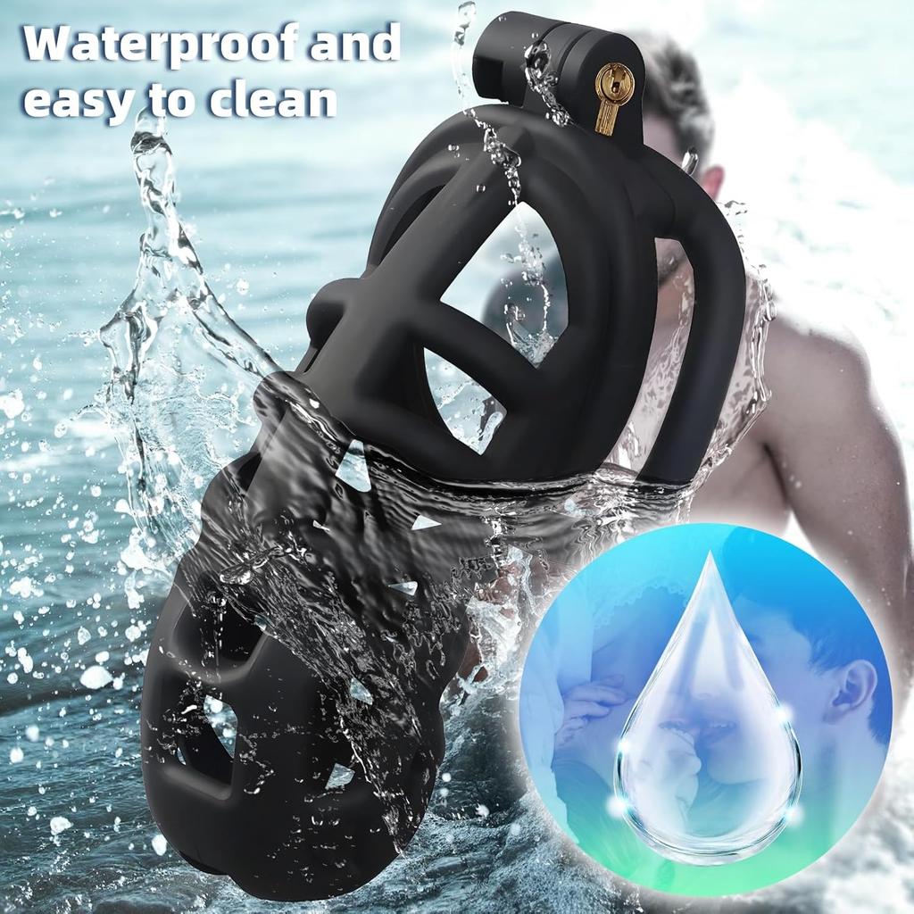 Resin Chastity Cage 4 Different Size Rings Sex Toys Invisible Lock 2 Keys Male Retention Made in China