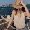 Seaside Fashion Sexy Suspender Vest Lace-up Knitted Beach Beauty Back Holiday Backless Tube Top Hollow Short Top