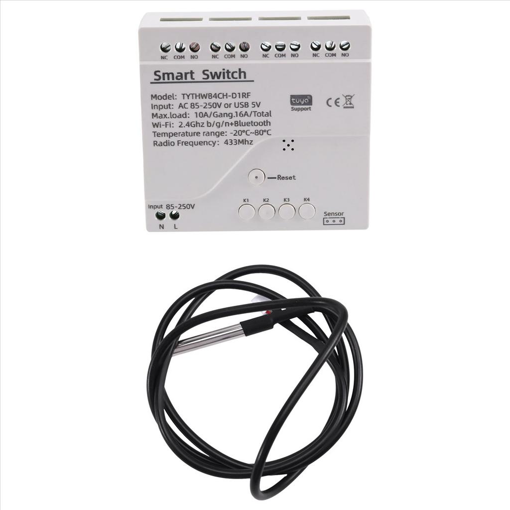 Tuya WiFi Smart Switch Temperature Sensor Monitor AC 85-250V Wireless Smart Switch for Home