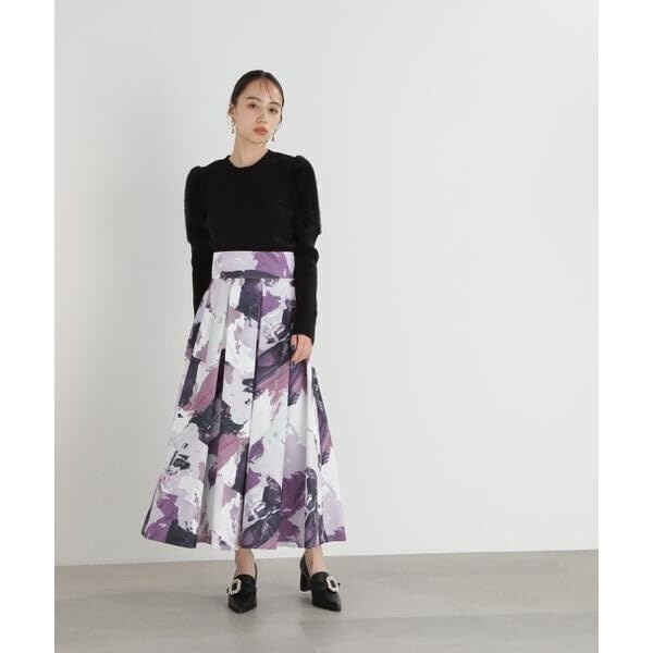 Jill by Jill Stuart Fur Sleeve Rib Knit Top