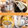 2Pcs Stainless Steel Mesh Strainer Basket Multifunctional Pasta Blanching Basket Vegetable Draining Basket Deep Frying Basket
