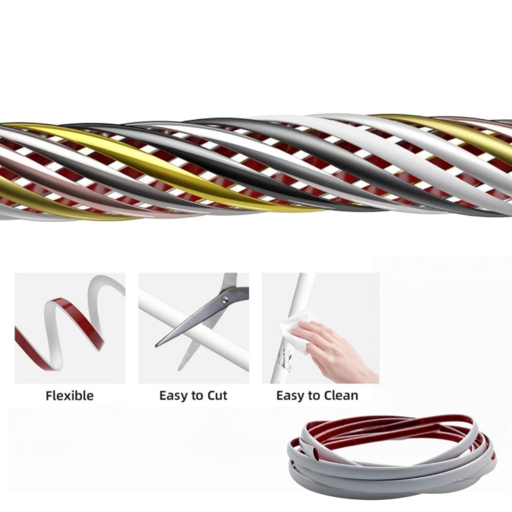 

1pc 118.11X0.32in Decorative Tape Wall Stickers Self-adhesive Background Wall Ceiling Line Decorative Furniture Edge Strip 3m білий