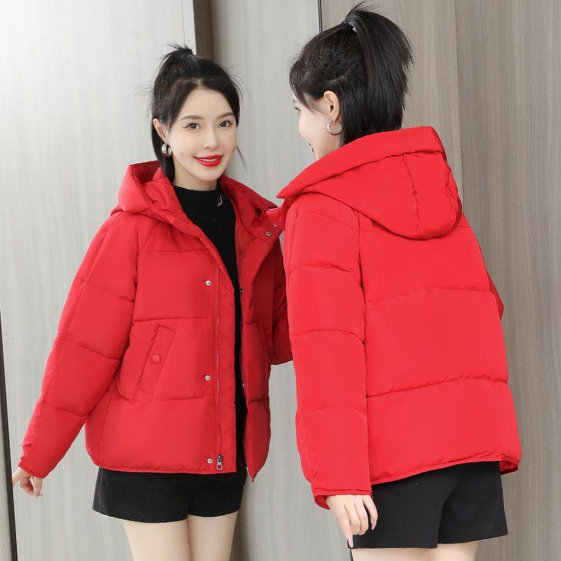 Women's Autumn and Winter Jackets Thick Hooded Short Loose Women's Slim Fit Warm Jackets