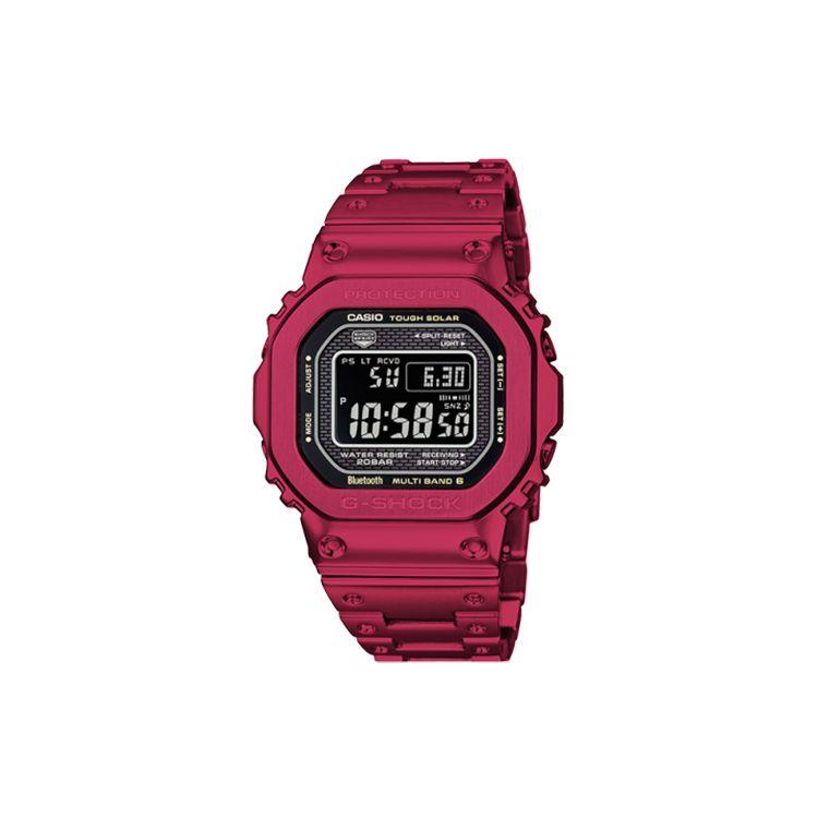 Casio Men's Black G-Shock Metal Evolution B5000 Square Iron Man Color Six Radio Wave Quartz Movet Metal Strap Watch Watches Gmw-B5000rd-4Prt