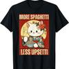 Meer Spaghetti Minder Upsetti Grappige Kat Eet Spaghetti Meme T-shirt