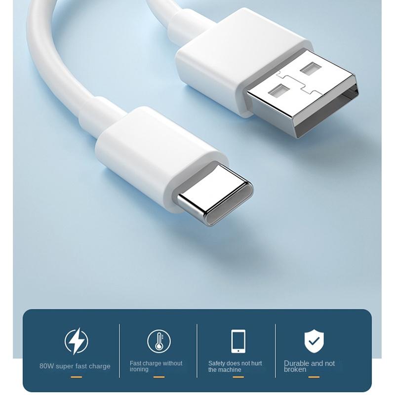 For OPPO 80W SUPERVOOC 2.0 Fast Charger Cable USB Type C 8A For Reno8 Reno9 Reno10 Pro+ K10 Find X5 X6 Pro
