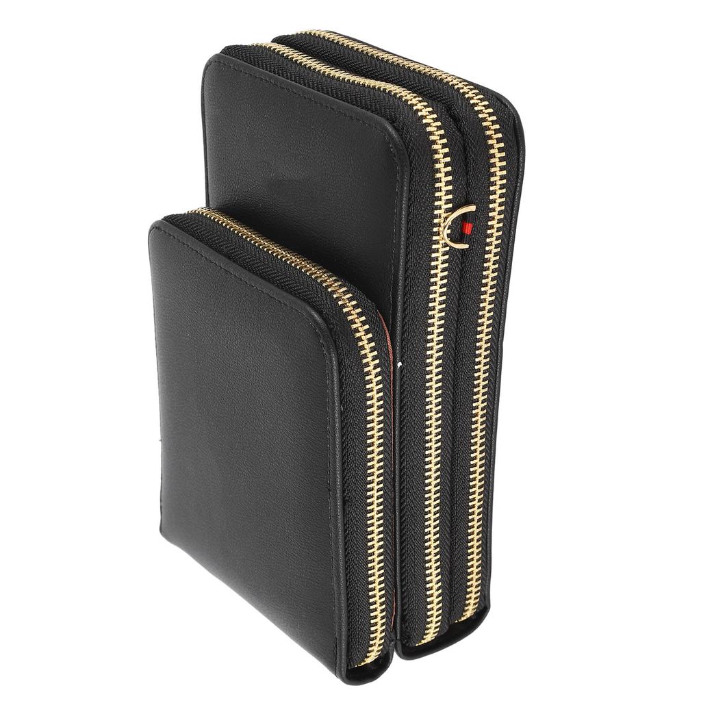 Phone Holder Purse Touch Screen Multi Layers PU Leather Single Shoulder Strap Phone Bag for Women