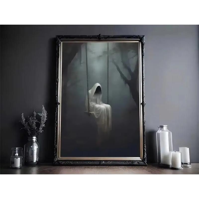 Vintage Wall Art Music Sports Spooky Aesthetics Bicycle Halloween HD Canvas Print Poster Home Living Room Bedroom Decoration