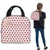Red Polka Dot On White Insulated Lunch Bag for Women Children Leakproof Food Boxes Thermal Lunch Box Tote