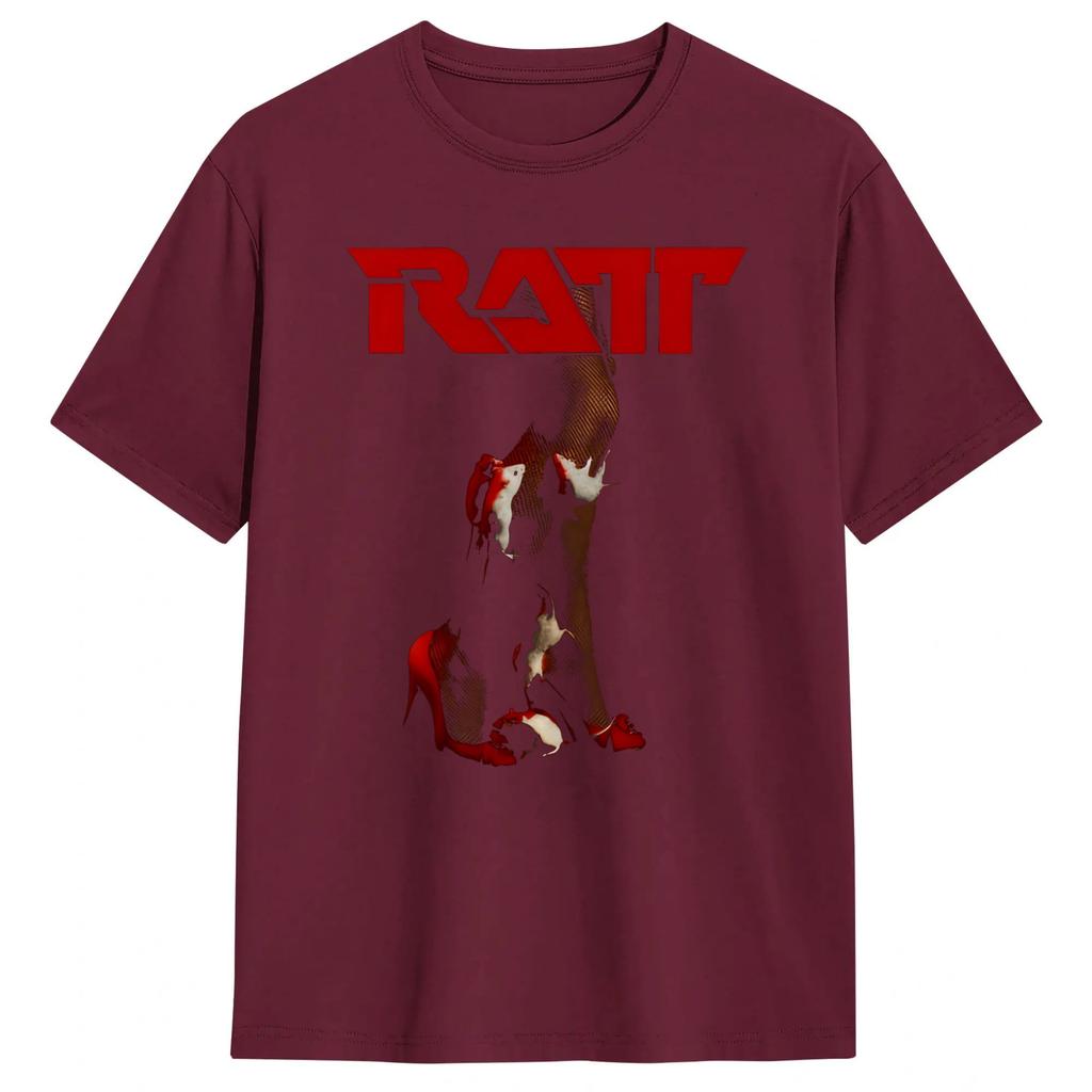 Casual T Shirt Summer Hair Metal Ratt Band Art Leisure TShirts Cotton Tee Shirt for Unisex Y2K Funny Plus Size Short Sleeve Tops