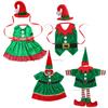 Weihnachtselfen Kostüm Weinflasche Set Dekorative Ornamente Weihnachten Niedlich Rotwein Set Tischatmosphäre Dekoration Requisiten