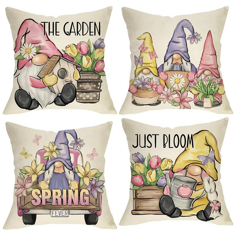 Nordic Dwarf Pattern Home Decor Pillowcase Bedroom Living Room Sofa Decoration Polyester Cushion Cover with Zipper