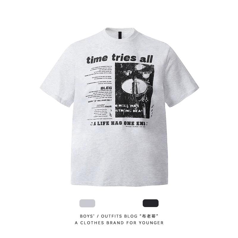 Amerikanisches Retro High Street Kurzarm-T-Shirt Herren Hochwertiges Ruan Shuai Oumei Top T-Shirt Modemarke Paar