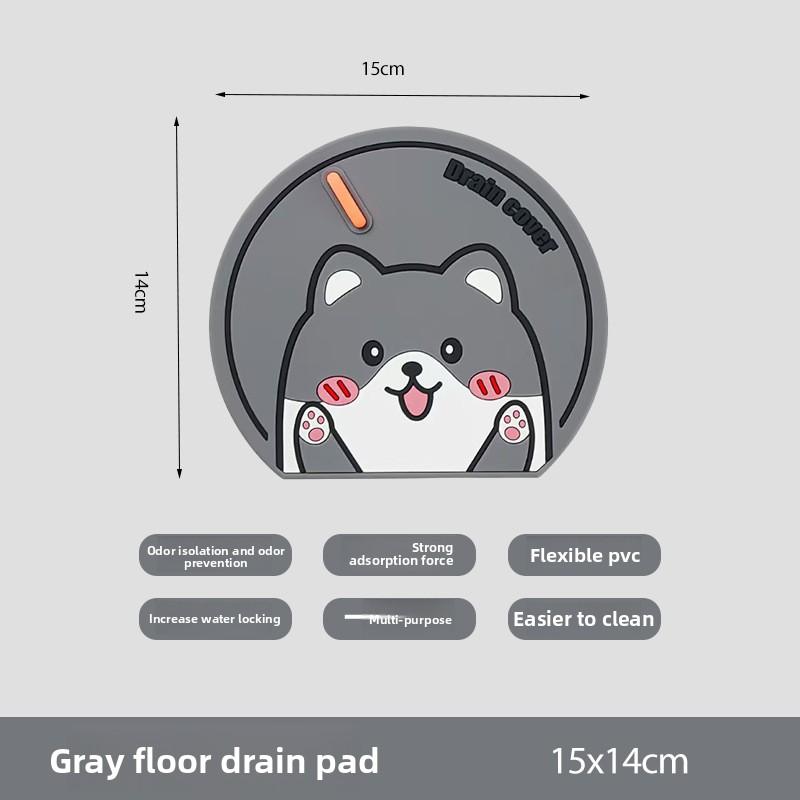 Silicone Anti-odor Device for Floor Drain Cover, Anti-insect for Bathroom and Kitchen, Anti-backflow Odor Pad for Toilet Drain Seal, Cartoon