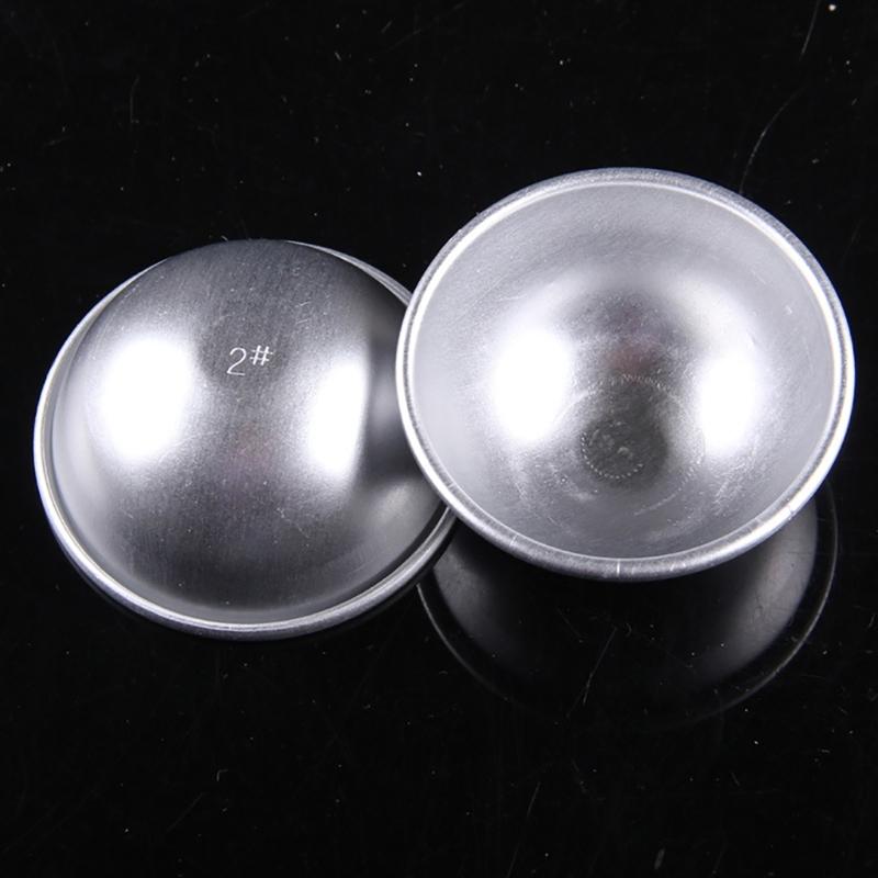 Set Of 50 Hemispheres Baking Molds Silver Aluminum Cake Tins for Wedding Cakes and Mousses Puddings Bakewares