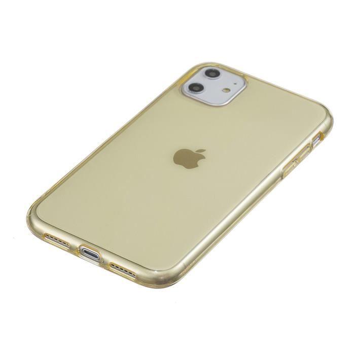 Coque et Film de Protection - Apple - iPhone 11 - Jaune - Verre Trempé - TPU Flexible