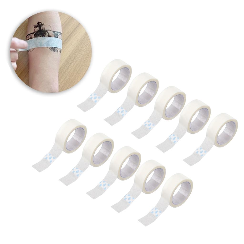 10 Rolls Wound Dressing Tape Professional Waterproof Tattoo Aftercare Adhesive Tape 0.5 Inch X 4.9 Yard